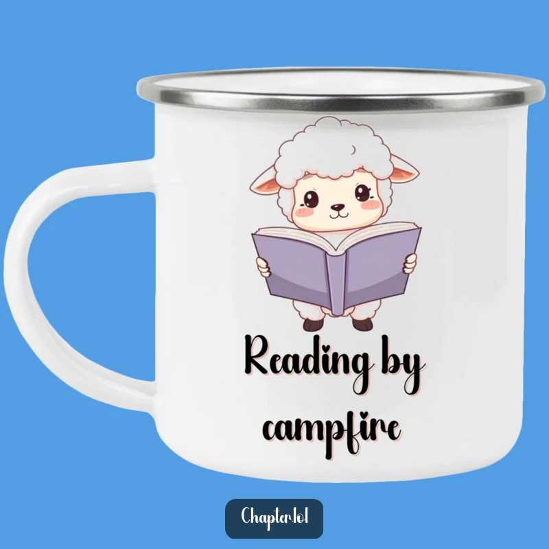 Funny Sheep Scholar Camping Mug: Campfire Tales and Focused Reading, Ideal Funny Gift