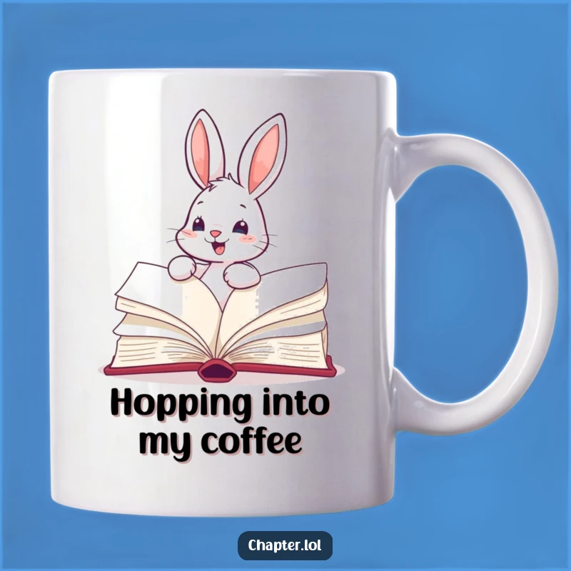 Funny Bunny Reading Mug - Energetic Page Turner Gift