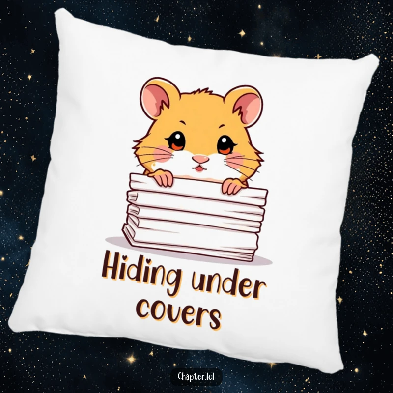 Funny Hamster Pillow: A soft cushion featuring a curious hamster peeking from behind a stack of paper.