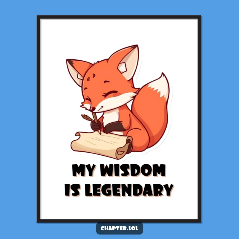 Funny Fox Quill Printable Art: Instant Hilarious Decor for Writers' Spaces