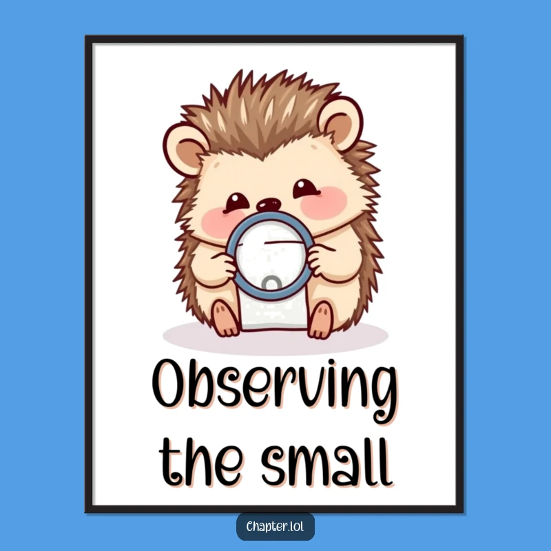 Funny Hedgehog Digital Art - Whimsical Detail Decor