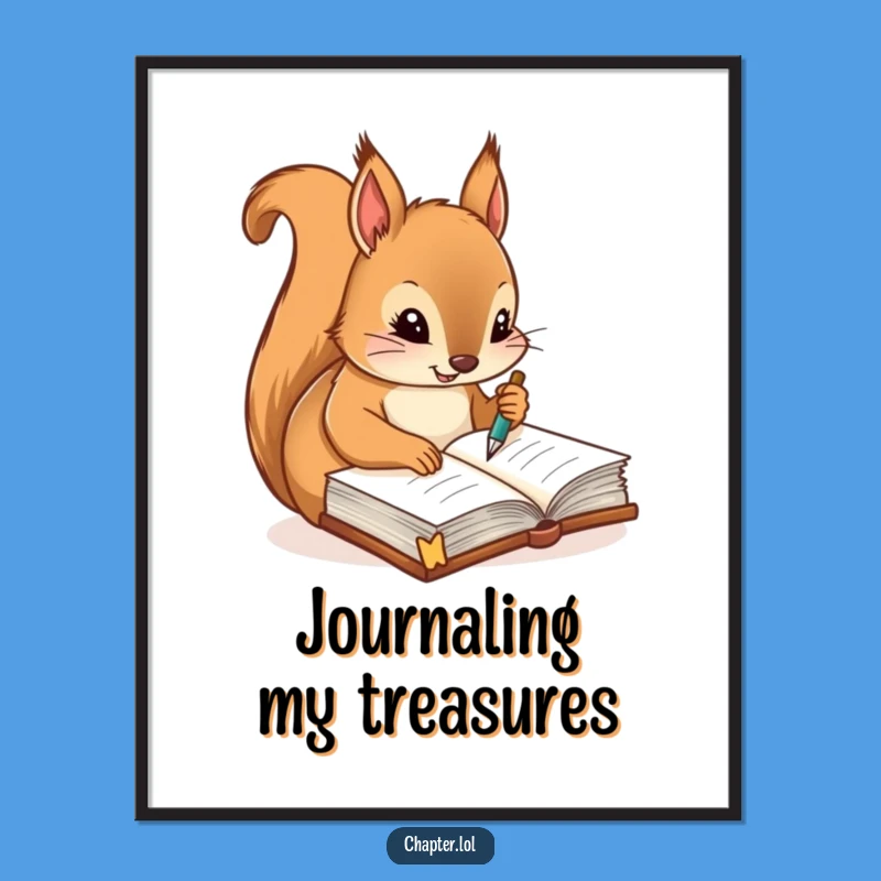 Funny Squirrel Poster - Whimsical Journal Art