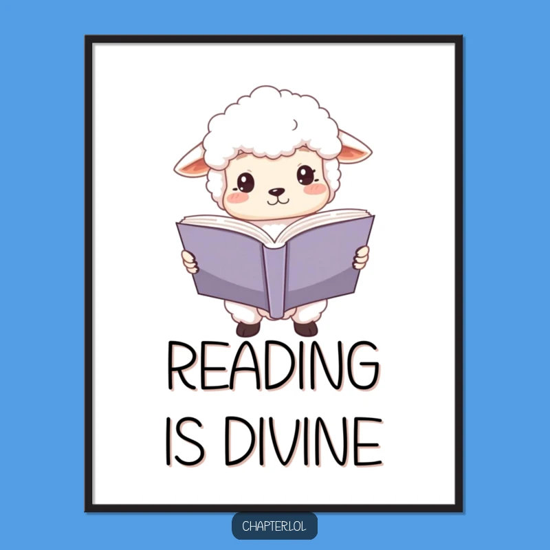 Funny Sheep Scholar Poster: Focused Reading Art, Perfect Funny Gift for Book Nooks