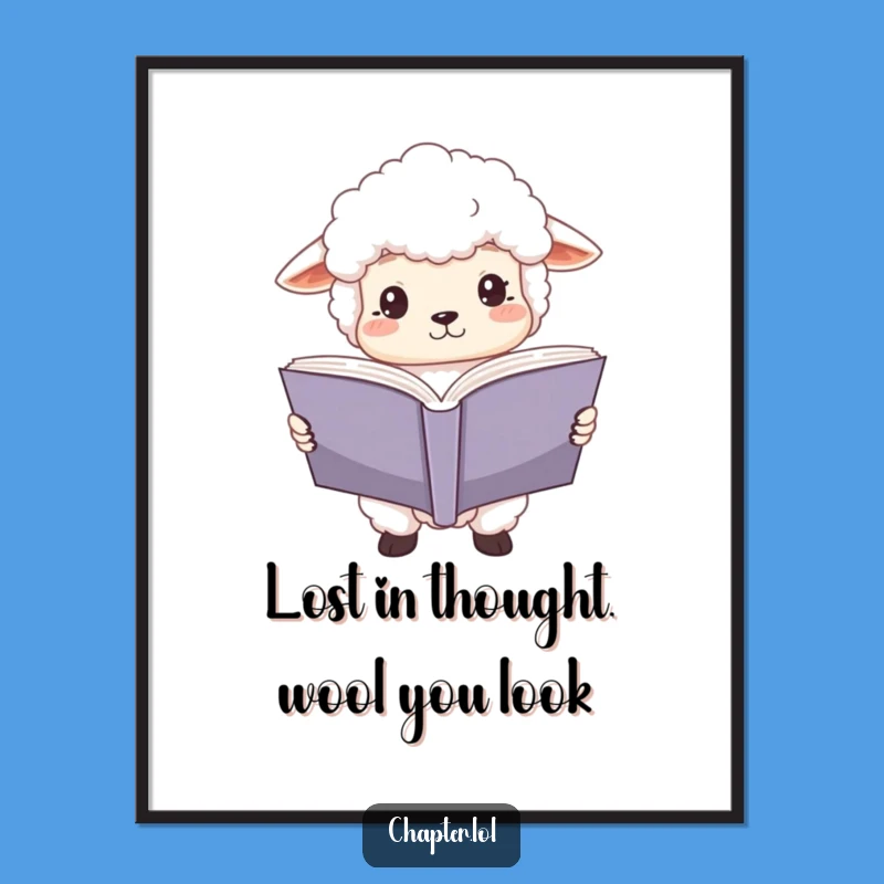 Free Printable Funny Sheep Reading Wall Art - Downloadable Cozy Decor