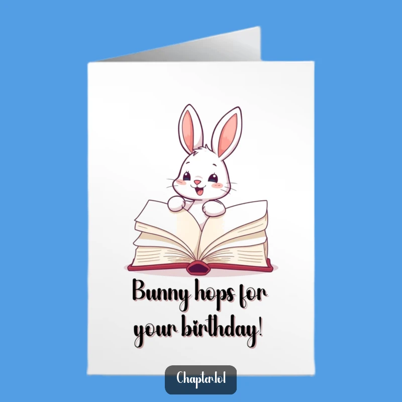 Free Printable Birthday Card: Bunny Reading Fast Funny Downloadable Gift