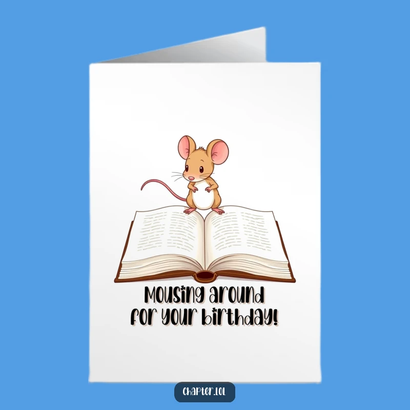 Free Printable Mouse Birthday Card: Goofy Book Explorer Downloadable Gift