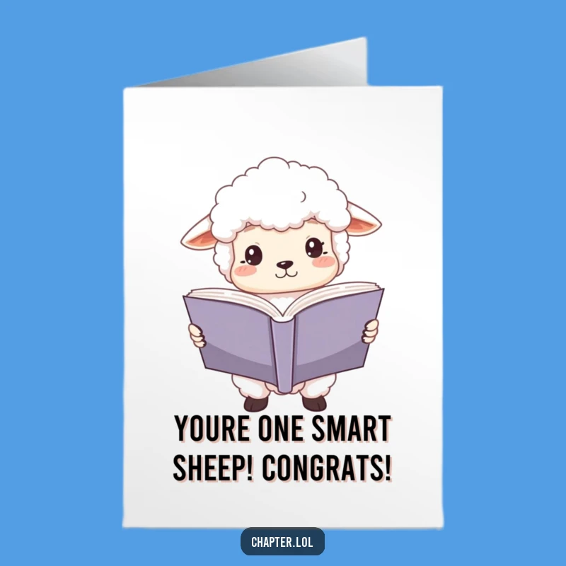 Free Printable Funny Sheep Congrats Card - Downloadable Smarty Pants Gift