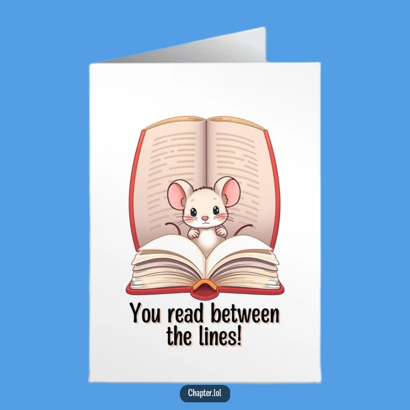 Free Printable Congrats Card: Mouse Book Success Funny Downloadable Gift