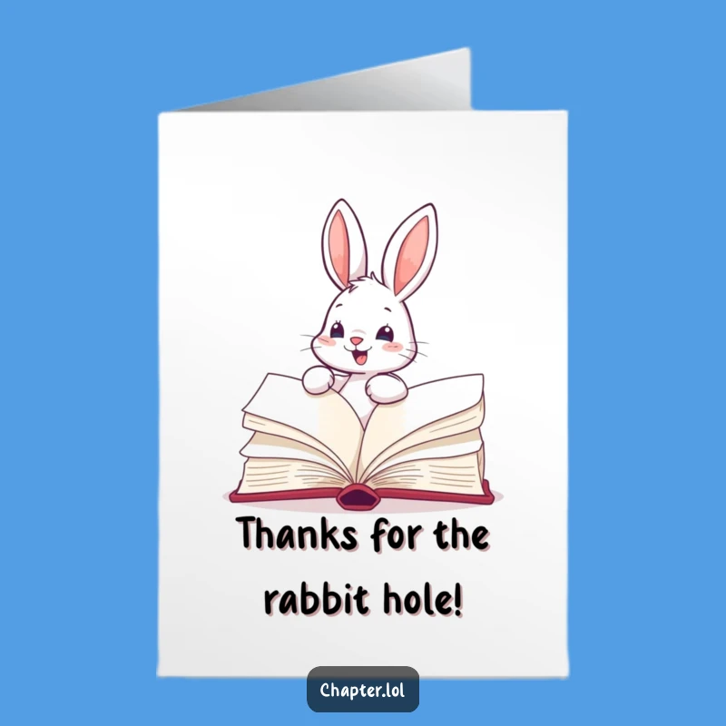 Free Printable Thank You Card: Bunny Fast Reading Funny Downloadable Gift
