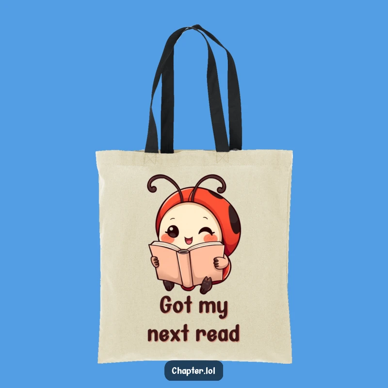 Funny Ladybug Book Tote Bag: Carry Your Stories with Hilarious Style!